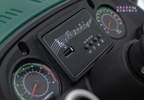 Traktor Grow 1804 na akumulator - ciemnozielony, 2x100W 24V/7Ah, Bluetooth, EVA, pilot, LED, 5-punktowe pasy [HC-306]
