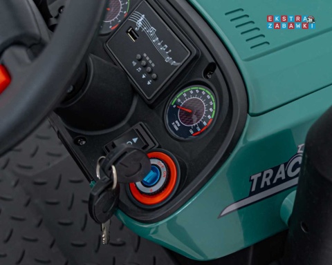 Traktor Grow 1804 na akumulator - ciemnozielony, 2x100W 24V/7Ah, Bluetooth, EVA, pilot, LED, 5-punktowe pasy [HC-306]