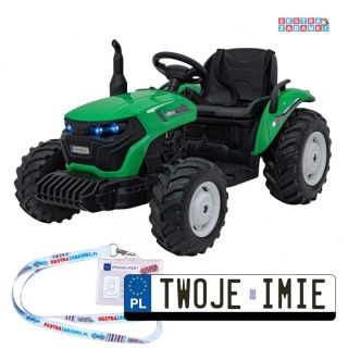 Traktor Grow 1804 na akumulator - zielony, 2x100W 24V/7Ah, Bluetooth, EVA, pilot, LED, 5-punktowe pasy [HC-306]