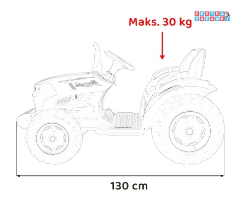 Traktor Grow 1804 na akumulator - zielony, 2x100W 24V/7Ah, Bluetooth, EVA, pilot, LED, 5-punktowe pasy [HC-306]