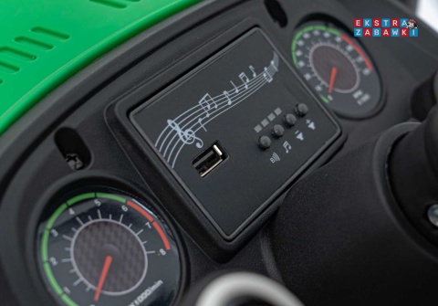 Traktor Grow 1804 na akumulator - zielony, 2x100W 24V/7Ah, Bluetooth, EVA, pilot, LED, 5-punktowe pasy [HC-306]