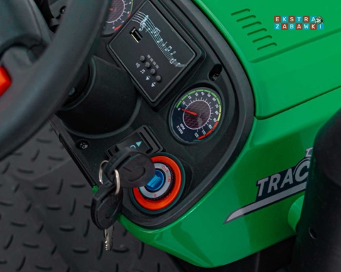 Traktor Grow 1804 na akumulator - zielony, 2x100W 24V/7Ah, Bluetooth, EVA, pilot, LED, 5-punktowe pasy [HC-306]
