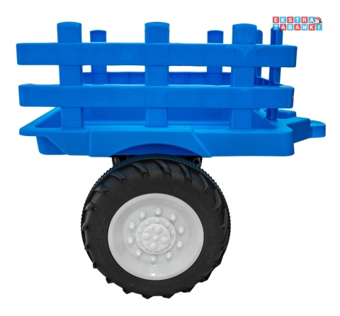 Traktor z przyczepą New Holland T7 na akumulator - niebieski, 2x35W 12V/7Ah, panel muzyczny, LED, AUX [A009B]