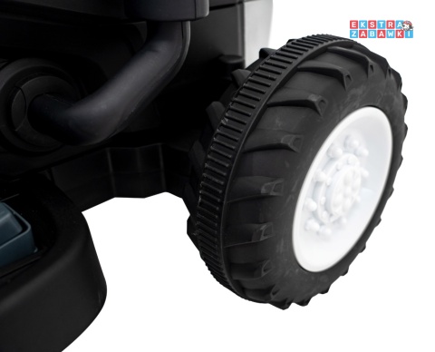 Traktor z przyczepą New Holland T7 na akumulator - niebieski, 2x35W 12V/7Ah, panel muzyczny, LED, AUX [A009B]