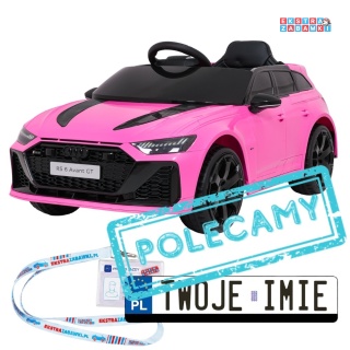 Audi RS6 Avant na akumulator - różowy, 4x35W 12V/9Ah, pilot, EVA, LED, pokrowiec [QLS-8620]