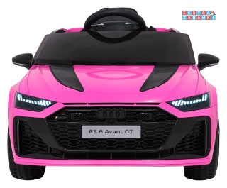 Audi RS6 Avant na akumulator - różowy, 4x35W 12V/9Ah, pilot, EVA, LED, pokrowiec [QLS-8620]