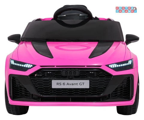 Audi RS6 Avant na akumulator - różowy, 4x35W 12V/9Ah, pilot, EVA, LED, pokrowiec [QLS-8620]