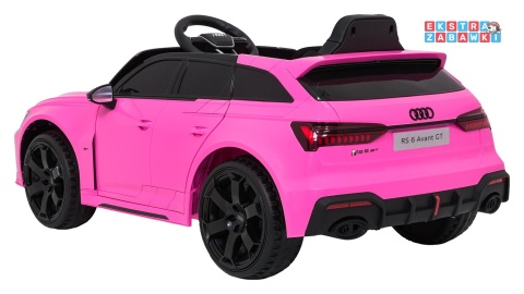 Audi RS6 Avant na akumulator - różowy, 4x35W 12V/9Ah, pilot, EVA, LED, pokrowiec [QLS-8620]