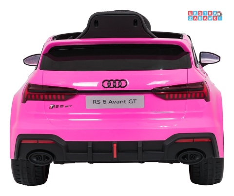 Audi RS6 Avant na akumulator - różowy, 4x35W 12V/9Ah, pilot, EVA, LED, pokrowiec [QLS-8620]