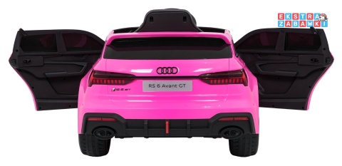 Audi RS6 Avant na akumulator - różowy, 4x35W 12V/9Ah, pilot, EVA, LED, pokrowiec [QLS-8620]