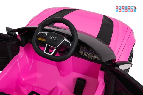 Audi RS6 Avant na akumulator - różowy, 4x35W 12V/9Ah, pilot, EVA, LED, pokrowiec [QLS-8620]