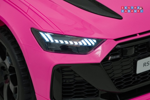 Audi RS6 Avant na akumulator - różowy, 4x35W 12V/9Ah, pilot, EVA, LED, pokrowiec [QLS-8620]