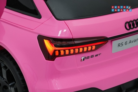 Audi RS6 Avant na akumulator - różowy, 4x35W 12V/9Ah, pilot, EVA, LED, pokrowiec [QLS-8620]