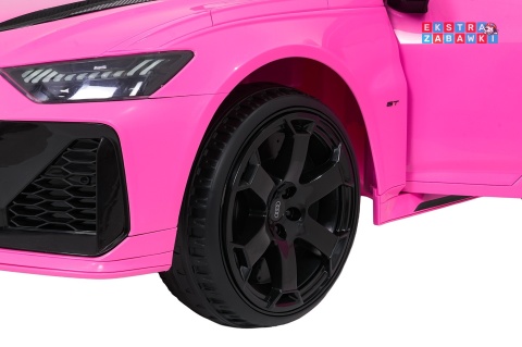 Audi RS6 Avant na akumulator - różowy, 4x35W 12V/9Ah, pilot, EVA, LED, pokrowiec [QLS-8620]