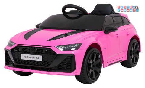 Audi RS6 Avant na akumulator - różowy, 4x35W 12V/9Ah, pilot, EVA, LED, pokrowiec [QLS-8620]