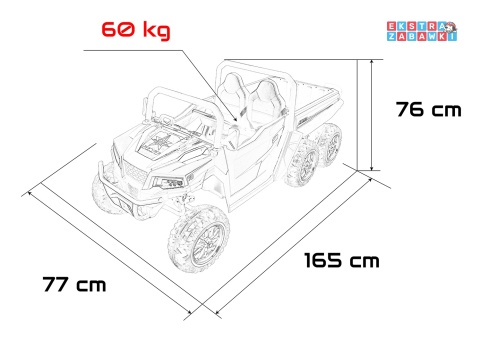 Farmer Truck X-POWER na akumulator - czerwony, 4x200W 24V7Ah, elektryczny kiper, pilot, Bluetooth, LED, EVA [XB-1038A]