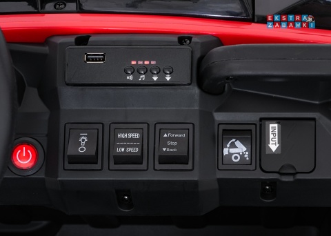 Farmer Truck X-POWER na akumulator - czerwony, 4x200W 24V7Ah, elektryczny kiper, pilot, Bluetooth, LED, EVA [XB-1038A]