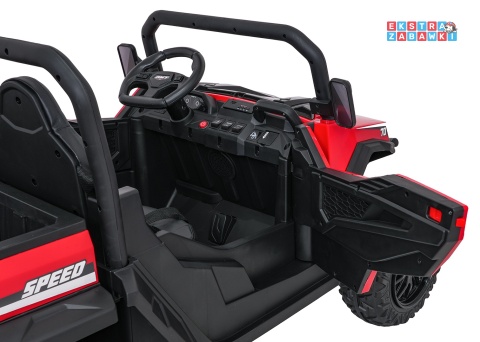 Farmer Truck X-POWER na akumulator - czerwony, 4x200W 24V7Ah, elektryczny kiper, pilot, Bluetooth, LED, EVA [XB-1038A]
