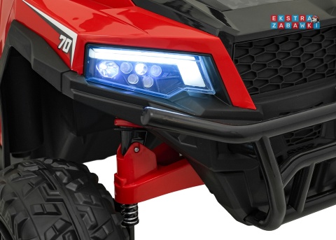 Farmer Truck X-POWER na akumulator - czerwony, 4x200W 24V7Ah, elektryczny kiper, pilot, Bluetooth, LED, EVA [XB-1038A]