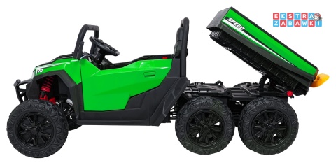 Farmer Truck X-POWER na akumulator - zielony, 4x200W 24V7Ah, elektryczny kiper, pilot, Bluetooth, LED, EVA [XB-1038A]
