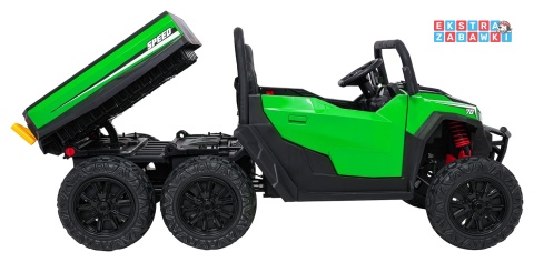 Farmer Truck X-POWER na akumulator - zielony, 4x200W 24V7Ah, elektryczny kiper, pilot, Bluetooth, LED, EVA [XB-1038A]