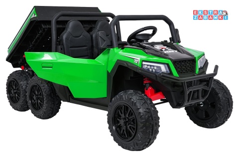 Farmer Truck X-POWER na akumulator - zielony, 4x200W 24V7Ah, elektryczny kiper, pilot, Bluetooth, LED, EVA [XB-1038A]