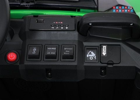 Farmer Truck X-POWER na akumulator - zielony, 4x200W 24V7Ah, elektryczny kiper, pilot, Bluetooth, LED, EVA [XB-1038A]