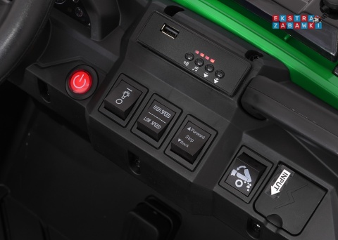 Farmer Truck X-POWER na akumulator - zielony, 4x200W 24V7Ah, elektryczny kiper, pilot, Bluetooth, LED, EVA [XB-1038A]