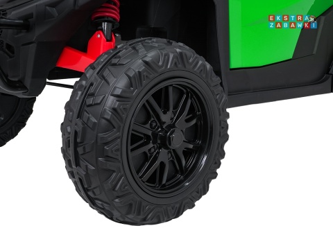 Farmer Truck X-POWER na akumulator - zielony, 4x200W 24V7Ah, elektryczny kiper, pilot, Bluetooth, LED, EVA [XB-1038A]