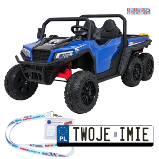 Farmer Truck X-POWER na akumulator - niebieski, 4x200W 24V7Ah, elektryczny kiper, pilot, Bluetooth, LED, EVA [XB-1038A]