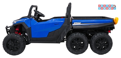 Farmer Truck X-POWER na akumulator - niebieski, 4x200W 24V7Ah, elektryczny kiper, pilot, Bluetooth, LED, EVA [XB-1038A]