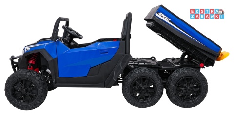 Farmer Truck X-POWER na akumulator - niebieski, 4x200W 24V7Ah, elektryczny kiper, pilot, Bluetooth, LED, EVA [XB-1038A]