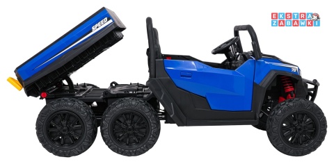 Farmer Truck X-POWER na akumulator - niebieski, 4x200W 24V7Ah, elektryczny kiper, pilot, Bluetooth, LED, EVA [XB-1038A]