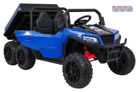 Farmer Truck X-POWER na akumulator - niebieski, 4x200W 24V7Ah, elektryczny kiper, pilot, Bluetooth, LED, EVA [XB-1038A]