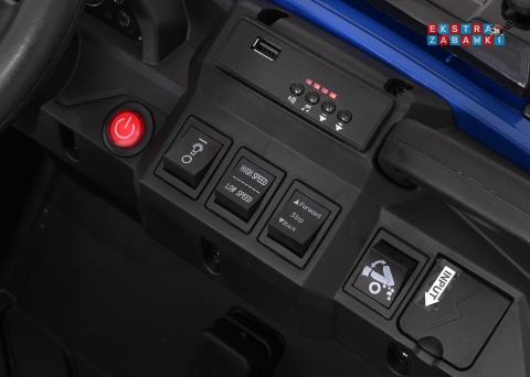 Farmer Truck X-POWER na akumulator - niebieski, 4x200W 24V7Ah, elektryczny kiper, pilot, Bluetooth, LED, EVA [XB-1038A]