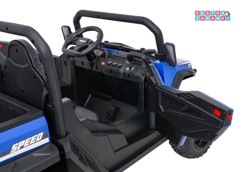 Farmer Truck X-POWER na akumulator - niebieski, 4x200W 24V7Ah, elektryczny kiper, pilot, Bluetooth, LED, EVA [XB-1038A]