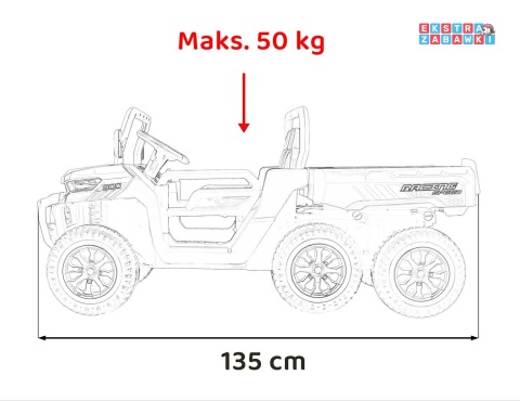 Farmer Truck Speed 900 na akumulator - biały, 4x45W 12V/10Ah, EVA, ekoskóra, elektryczny kiper [XMX-623B]