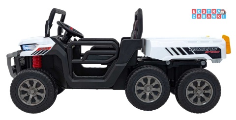 Farmer Truck Speed 900 na akumulator - biały, 4x45W 12V/10Ah, EVA, ekoskóra, elektryczny kiper [XMX-623B]