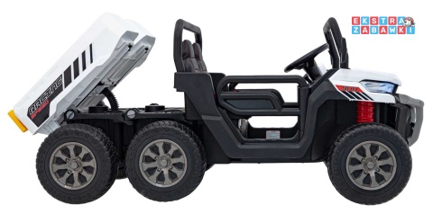 Farmer Truck Speed 900 na akumulator - biały, 4x45W 12V/10Ah, EVA, ekoskóra, elektryczny kiper [XMX-623B]