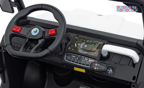 Farmer Truck Speed 900 na akumulator - biały, 4x45W 12V/10Ah, EVA, ekoskóra, elektryczny kiper [XMX-623B]