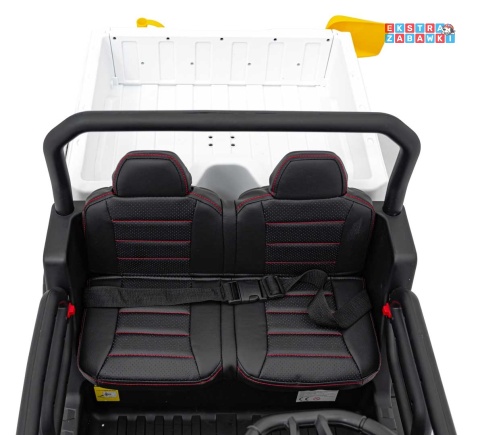 Farmer Truck Speed 900 na akumulator - biały, 4x45W 12V/10Ah, EVA, ekoskóra, elektryczny kiper [XMX-623B]