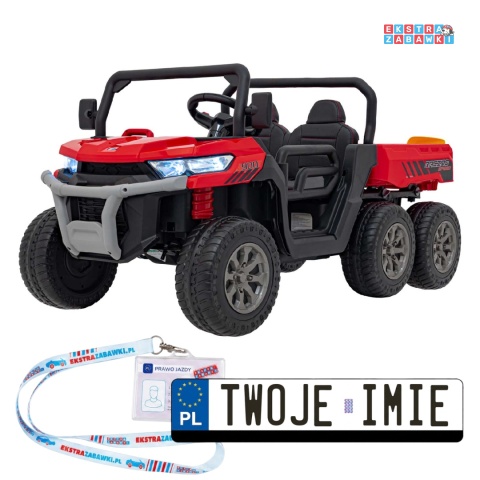 Farmer Truck Speed 900 na akumulator - czerwony, 4x45W 12V/10Ah, EVA, ekoskóra, elektryczny kiper [XMX-623B]