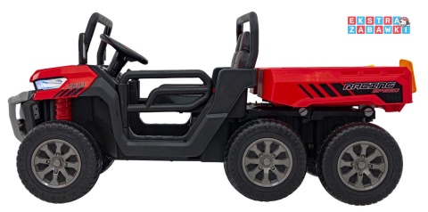 Farmer Truck Speed 900 na akumulator - czerwony, 4x45W 12V/10Ah, EVA, ekoskóra, elektryczny kiper [XMX-623B]