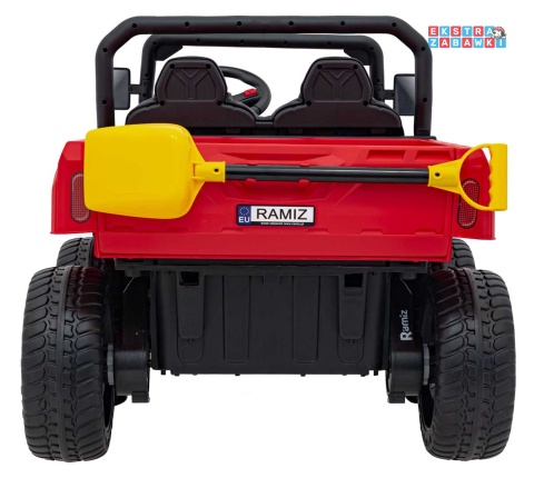 Farmer Truck Speed 900 na akumulator - czerwony, 4x45W 12V/10Ah, EVA, ekoskóra, elektryczny kiper [XMX-623B]