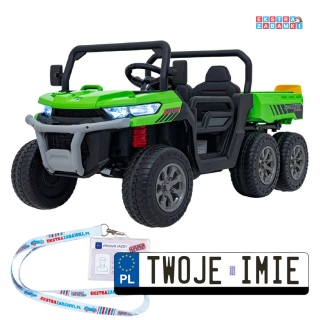 Farmer Truck Speed 900 na akumulator - zielony, 4x45W 12V/10Ah, EVA, ekoskóra, elektryczny kiper [XMX-623B]