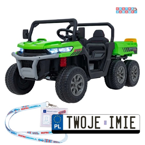 Farmer Truck Speed 900 na akumulator - zielony, 4x45W 12V/10Ah, EVA, ekoskóra, elektryczny kiper [XMX-623B]