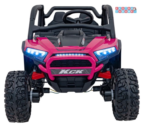 KCK buggy na akumulator - różowy, 4x50W 24V/9Ah, pilot, ekoskóra, EVA, MP3, Bluetooth [XMX-639]