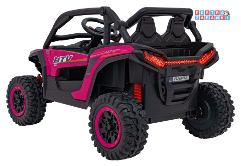 KCK buggy na akumulator - różowy, 4x50W 24V/9Ah, pilot, ekoskóra, EVA, MP3, Bluetooth [XMX-639]