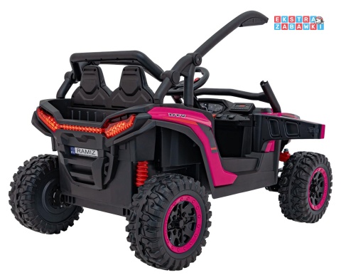 KCK buggy na akumulator - różowy, 4x50W 24V/9Ah, pilot, ekoskóra, EVA, MP3, Bluetooth [XMX-639]