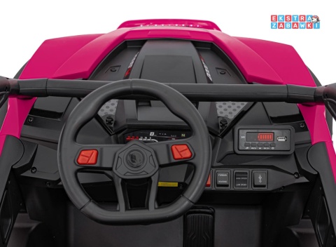 KCK buggy na akumulator - różowy, 4x50W 24V/9Ah, pilot, ekoskóra, EVA, MP3, Bluetooth [XMX-639]